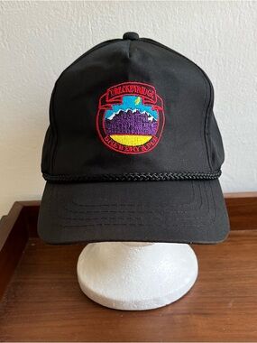 Breckenridge Colorado Pub Black Rope-Trim Cap with Embroidered Patch VTG